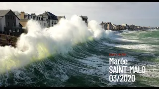 Marée 117 Mars 2020 filmée en drone - Saint-Malo - Bretagne - France