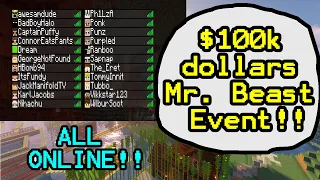 Everyone on the Dream SMP is ONLINE!! 100k Dollars Mr. Beast Event!(Dream SMP)