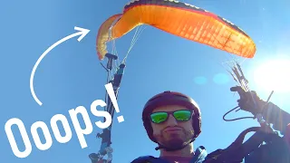 Paragliding FAIL! HUGE collapse then reserve deployment in Oludeniz!