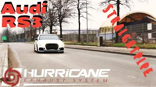 Audi RS3 8V 400PS FL Limo nonOPF - Klappenauspuff 3,5" Straight Pipe - Hurricane Exhaust