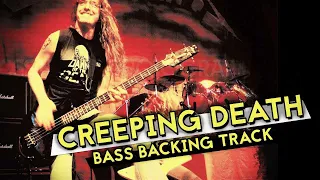 Metallica - Creeping Death (Bass Backing Track w/ tab on screen)