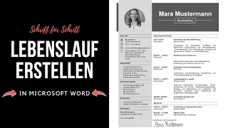 Professioneller Lebenslauf schreiben [tabellarisch, modern, kreativ] in Word - Tutorial