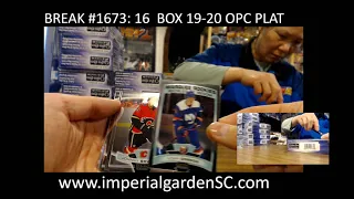 BREAK #1673: 16 BOX CASE BREAK 19-20 OPC PLATINUM HOCKEY NHL