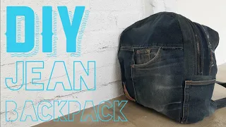 Diy recycled jean backpack