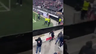 West Ham fans defend against Dutch hooligans