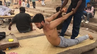 Complete Street Indian Body massage at Banks of the Ganges Part-2| 4K