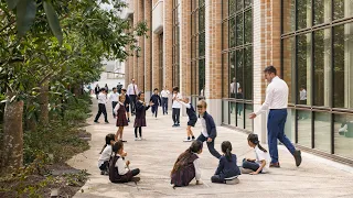 Outdoor learning spaces animate Azabudai Hills school by Heatherwick Studio