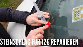 Steinschlag auf Windschutzscheibe selber reparieren!