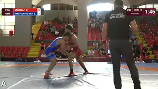 1/2 GR - 60 kg: G. SNJOYAN (FRA) v. S. HOVHANNISYAN (ARM)