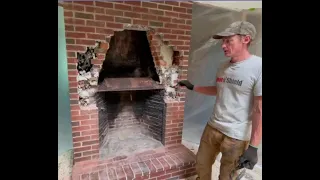 Internals of a masonry fireplace