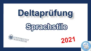 Deltaprüfung Mannheim 2021 - Sprachstile Aufgaben mit Lösungen und Tipps | Einstellungstest