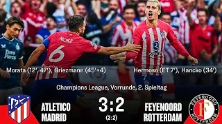 😳Atletico Madrid vs Feyenoord 3-2 Goals & Highlights 😍| Morata Brace & Griezmann Goal 🔥