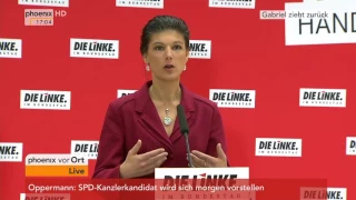 Kanzlerkandidat der SPD steht fest: Sahra Wagenknecht zu Martin Schulz am 24.01.2017