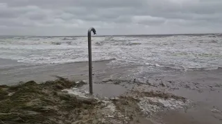 Sturmflut 20.10.2023 Timmendorfer Strand ohne Strand 1/3