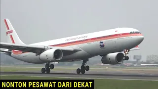 Nonton Pesawat Terbang dari Dekat, Landing dan Take Off  di Bandara Soekarno-Hatta Jakarta