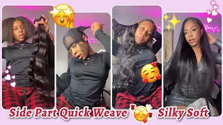 😇HOW TO: EXTREMELY VERSATILE QUICKWEAVE W/ LEAVE OUT | STEP BY STEP TUTORIAL FT.@UlaHair