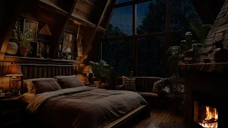 Relaxation Rain Sounds: Fireplace Ambience for Peaceful Sleep - Rain Sounds for Deep Sleep