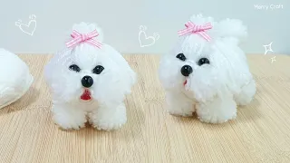 The Cutest Dog Making with Woolen yarn - Easy Handmade Dog make at Home - How to make a yarn dogs