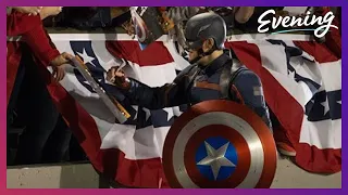 Wyatt Russell and Chris Evans answer the same questions about Captain America