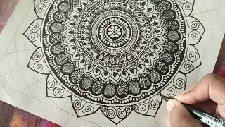 How to Draw MANDALA ART for Beginner | Step by Step | #1