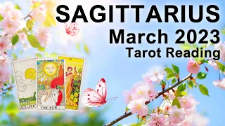 SAGITTARIUS MARCH 2023 Tarot Reading "EXPLORING OPTIONS & HITTING THE BULLSEYE! NEEDING TIME IN ❤️”