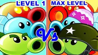 Peashooter Level 1 Vs Peashooter Max Level in Plants vs. Zombies 2: Gameplay 2017