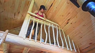 Building A Log Cabin | Ep. 60 | Second Floor Railing With Branch Balusters & Injury Update!
