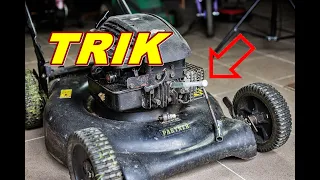 TRIK jak odpalić kosiarkę, gdy nie chce zapalić/Trick on how to start  a petrol lawn mower