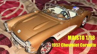 1/18 MAISTO  1957 Chevrolet Corvette Bronze