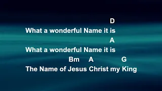 What A Beautiful Name (Capo 1 - D) || Lyrics and Chords || Congregational key