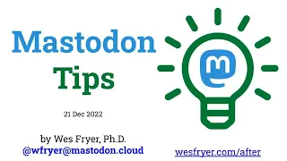 Mastodon Tips (Dec 2022)