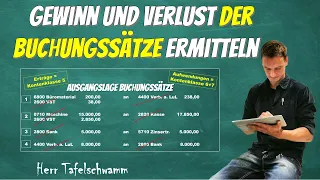 Buchen mit Erfolgskonten - Gewinn / Verlust der Buchungssätze auf GuV-Konto ermitteln und EK buchen!