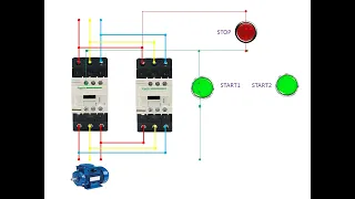 Animation wiring diagram forward reverse motor with button