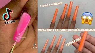 TRYING VIRAL TIKTOK NAIL TREND | VERTICAL FRENCH OMBRÉ TUTORIAL | NAIL RESERVE GEL POLISH COLLECTION