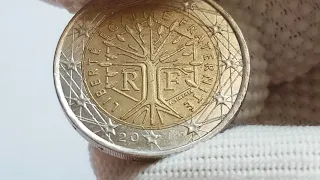 2 евро Франции , редкoe (rare  2 euro coin France)