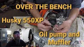 Husqvarna 550XP Mark II chainsaw repair of oil pump.
