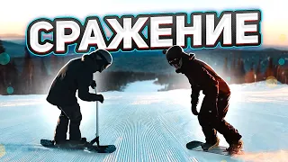 Snowboard vs Snow Scooter? Who quickly? | Alexey Sobolev