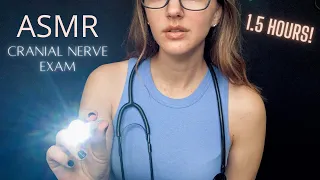 ASMR Cranial Nerve Exam l Cognition, Sensory Medical Tests, 1.5 Hour Compilation