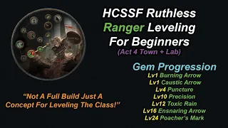 3.20/3.21 HC SSF Ruthless Ranger Leveling Act 4 Town + Lab (TR/CA/Puncture)