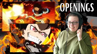 NEW Anime Fan Reacts to FIRE FORCE Openings and Endings (1-4) | Anime openings reaction