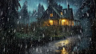 Soothing rain sounds at night - Heavy Rain and Thunder Sounds to Relax, Sleep, Study