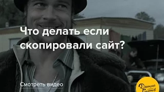 Что делать если сайт скопировали?