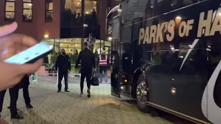 CELTIC PLAYERS ARRIVING AT CELTIC  PARK BEFORE THE CELTIC V RANGERS