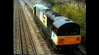 Class 58 012 Locomotive banking 37 710 & 60 030 Bromsgrove Lickey Incline Railway 1992.
