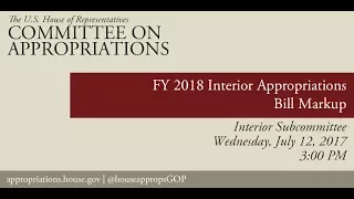 Subcommittee: FY18 Interior and Environment Appropriations Bill (EventID=106242)