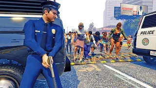 قراند 5 : اللعب بالشرطة في هجوم كاسح للزومبي | GTA V Police in a Zombie Outbreak