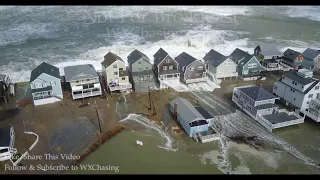 3-3-2018 Scituate, Ma Incredible drone footage waves crashing over homes, extensive coastal flooding