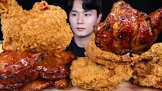 ENG SUB) ASMR SPICY BBQ CHICKEN & FRIED CHICKEN EATING SOUNDS MUKBANG 자메이카통다리 치킨 먹방ASMR MUKBANG