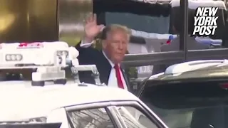 Trump leaves Trump Tower for 'hush money' trial closing arguments on May 28