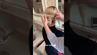 آموزش شنیون اروپایی به سبک عاطفه کبیری      Bridal hairstyle 👰🏼‍♀️